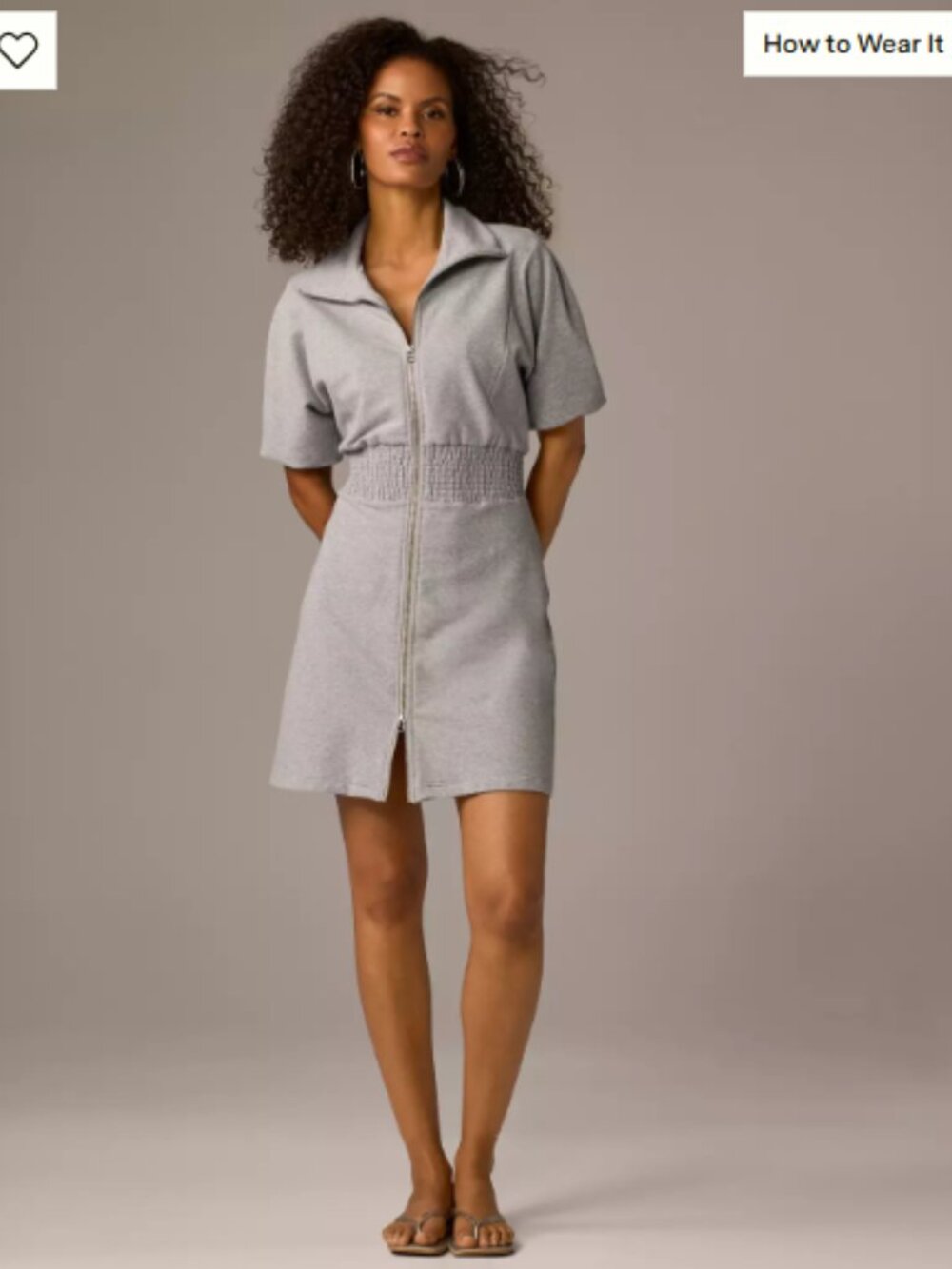 Boston Proper Puff Sleeve Zip Up Dress Sz M New